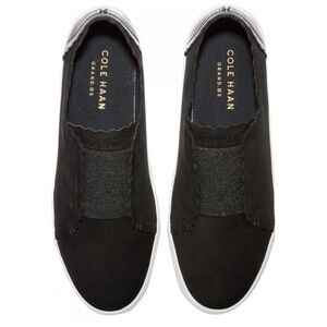 Women slip on loafers Cole haan shoe sneaker, grand CC black suede